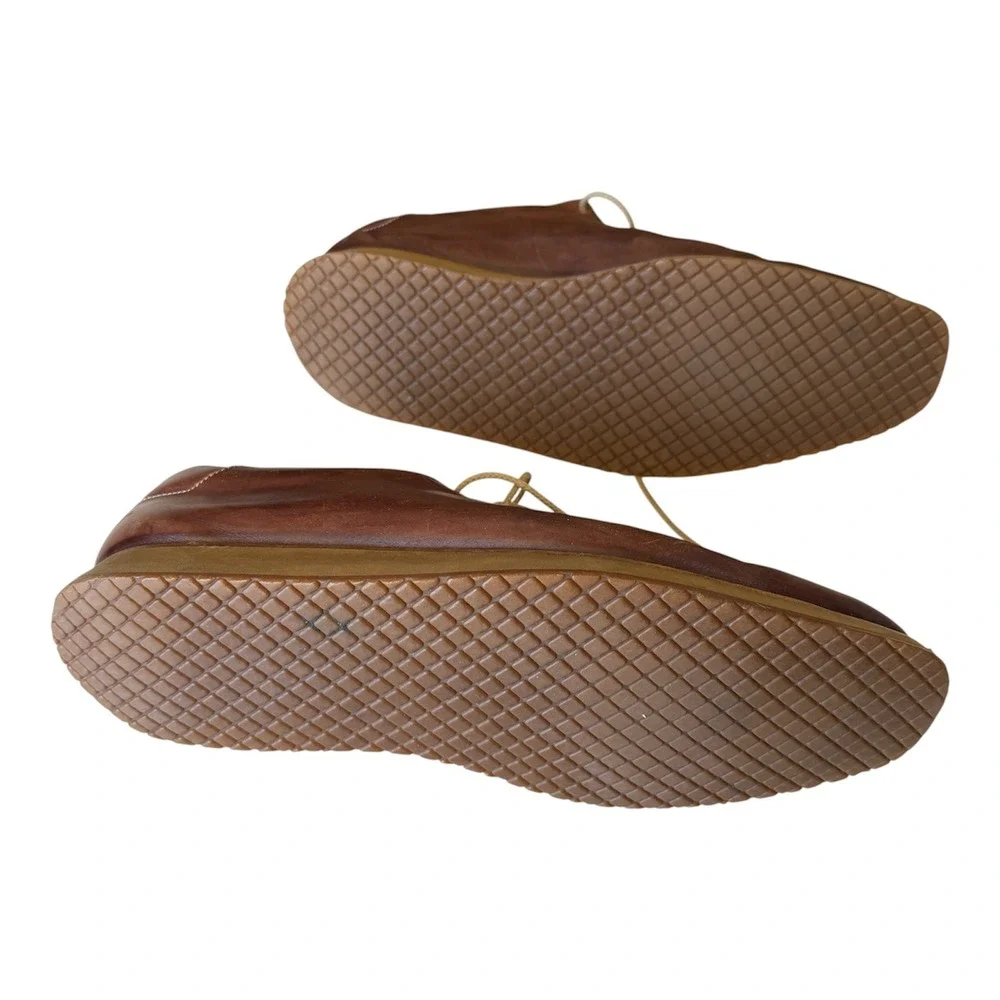 Lidfort Mens Brown Leather Split Toe Oxford Sz 12 Shoes Made in Italy Wedge Sole